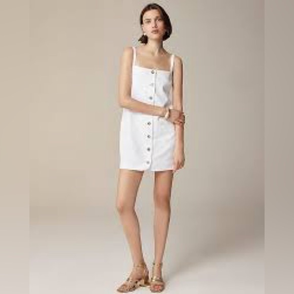 New with tags!! J.Crew white linen button up dress- size xxs